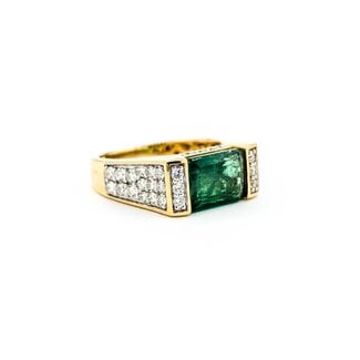 Ring Bar Set .96ctw Round Diamonds 2.68ct Emerald 18ky sz7 224110166