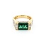 Ring Bar Set .96ctw Round Diamonds 2.68ct Emerald 18ky sz7 224110166