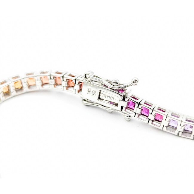 Bracelet 6.5ctw MultiColor Synthetic Sapphire 14kw 7" 3.2mm 124113250