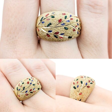 Ring Multicolor Enamel 14.65mm 14ky sz10 124110600