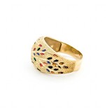  Ring Multicolor Enamel 14.65mm 14ky sz10 124110600