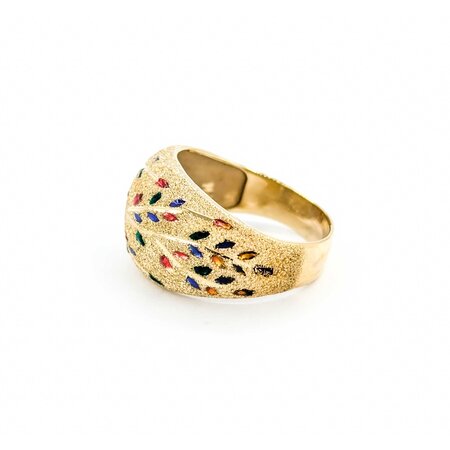 Ring Multicolor Enamel 14.65mm 14ky sz10 124110600
