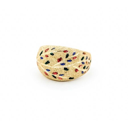 Ring Multicolor Enamel 14.65mm 14ky sz10 124110600