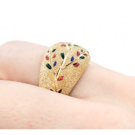 Ring Multicolor Enamel 14.65mm 14ky sz10 124110600