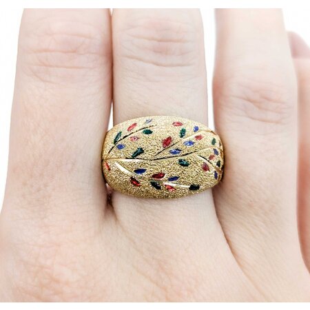 Ring Multicolor Enamel 14.65mm 14ky sz10 124110600