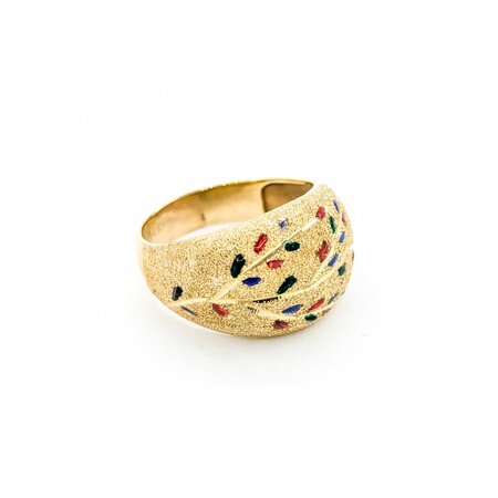 Ring Multicolor Enamel 14.65mm 14ky sz10 124110600