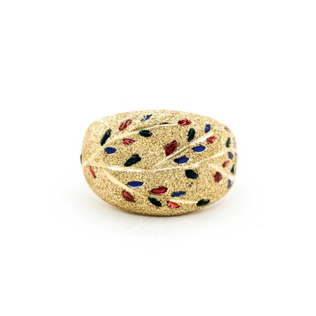Ring Multicolor Enamel 14.65mm 14ky sz10 124110600