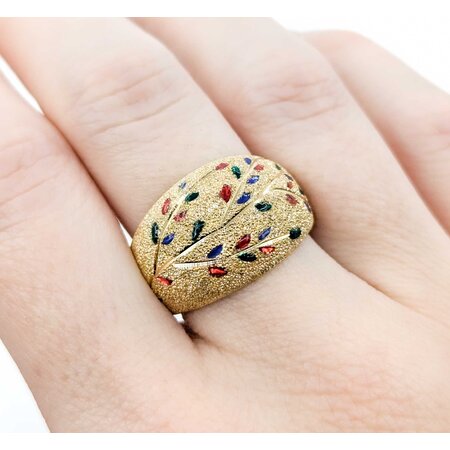 Ring Multicolor Enamel 14.65mm 14ky sz10 124110600