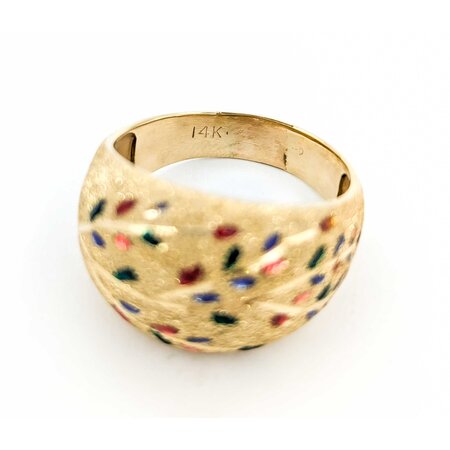 Ring Multicolor Enamel 14.65mm 14ky sz10 124110600
