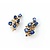Earrings 5.00ctw Oval Sapphire Mid Century .20ctw White Sapphires 25x14mm 10ky 224114453