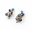Earrings 5.00ctw Oval Sapphire Mid Century .20ctw White Sapphires 25x14mm 10ky 224114453