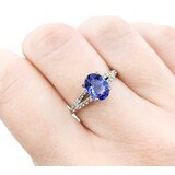  Ring Split Shank .25ctw Round Diamonds 1.60ct Tanzanite 14kw sz7.5 4.3mm 124060207