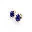 Earrings Stud Omega Back 16x12mm Cabochon Lapis .75x.55mm 14ky 224114157