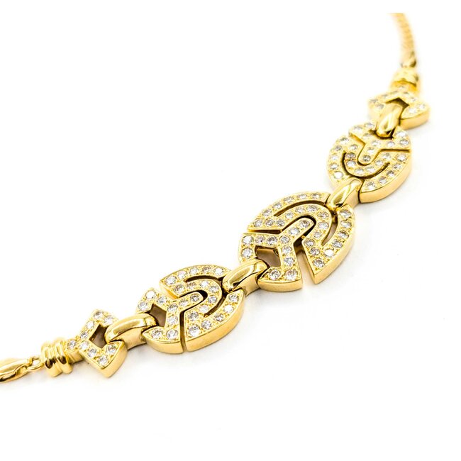 Necklace Diamond Fashion 1.56ctw Round Diamonds Choker 14ky 16.5" 2.4mm 124112002