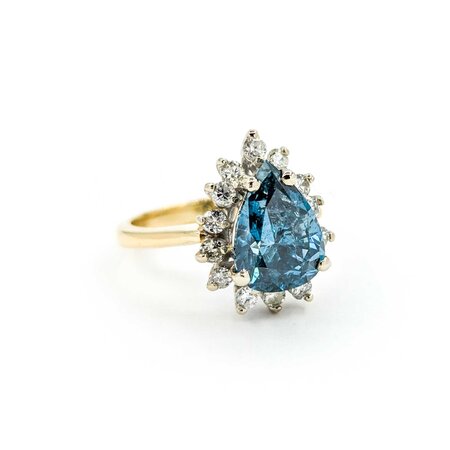 Ring 2.76ct Pear Diamond Halo .52ctw Diamonds 14ky sz5.5 224110012