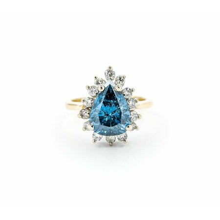 Ring 2.76ct Pear Diamond Halo .52ctw Diamonds 14ky sz5.5 224110012