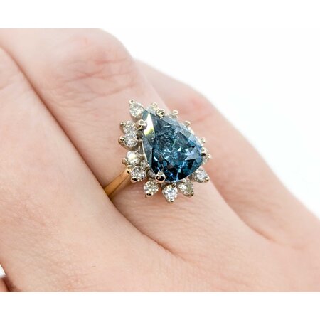 Ring 2.76ct Pear Diamond Halo .52ctw Diamonds 14ky sz5.5 224110012