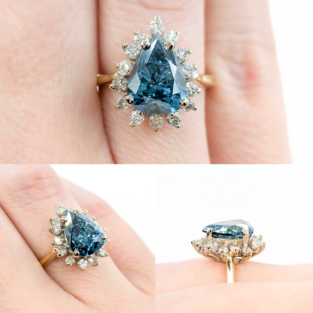 Ring 2.76ct Pear Diamond Halo .52ctw Diamonds 14ky sz5.5 224110012