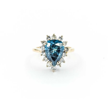 Ring 2.76ct Pear Diamond Halo .52ctw Diamonds 14ky sz5.5 224110012