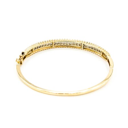 Bracelet Bangle .50ctw Round Diamond Beeded Trim 14ky 6.5" 6mm 224113004