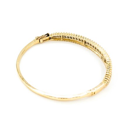 Bracelet Bangle .50ctw Round Diamond Beeded Trim 14ky 6.5" 6mm 224113004