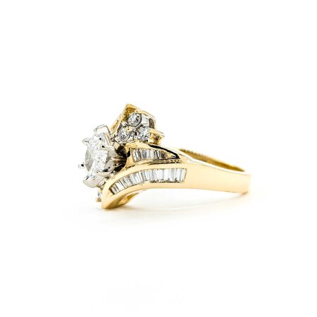 Ring Engagement .75ctw Marquise & Round Diamonds 14ky sz6.5 124110302