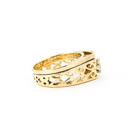 Ring Set Engagement Soldered .40ct Round Diamond 14ky sz6 224110305