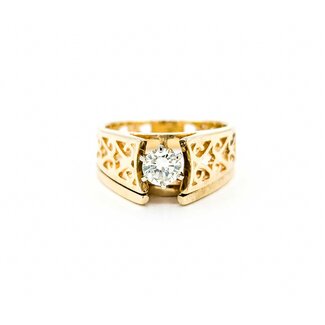 Ring Set Engagement Soldered .40ct Round Diamond 14ky sz6 224110305