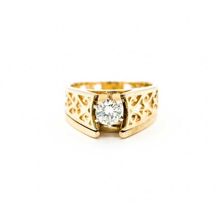 Ring Set Engagement Soldered .40ct Round Diamond 14ky sz6 224110305