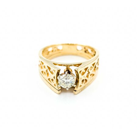 Ring Set Engagement Soldered .40ct Round Diamond 14ky sz6 224110305