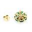 Earrings .54ctw Round Diamonds 2.00ctw Emerald 13x13mm 14ky 124114164