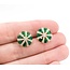 Earrings .54ctw Round Diamonds 2.00ctw Emerald 13x13mm 14ky 124114164