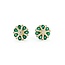 Earrings .54ctw Round Diamonds 2.00ctw Emerald 13x13mm 14ky 124114164
