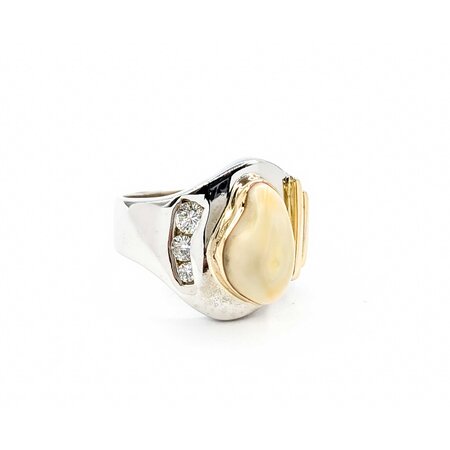 Ring Elk Tooth .50ctw Round Diamonds 14ktt sz12 224110197