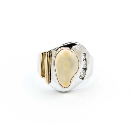 Ring Elk Tooth .50ctw Round Diamonds 14ktt sz12 224110197