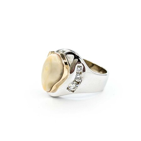 Ring Elk Tooth .50ctw Round Diamonds 14ktt sz12 224110197