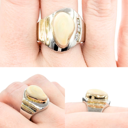 Ring Elk Tooth .50ctw Round Diamonds 14ktt sz12 224110197