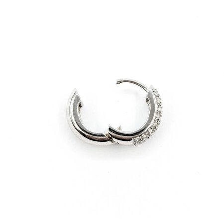 Earrings .50ctw Round Diamonds Huggie Hoop .55x.15"mm 14kw 124114007