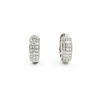 Earrings .50ctw Round Diamonds Huggie Hoop .55x.15"mm 14kw 124114007