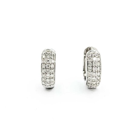 Earrings .50ctw Round Diamonds Huggie Hoop .55x.15"mm 14kw 124114007