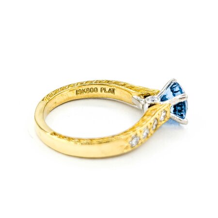 Ring Scott Kay .24ctw Round Diamonds 1.70ct Topaz 18ky/Platinum sz6.5 224110177