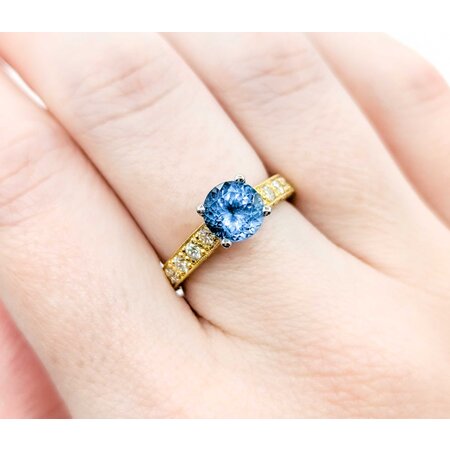Ring Scott Kay .24ctw Round Diamonds 1.70ct Topaz 18ky/Platinum sz6.5 224110177