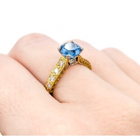 Ring Scott Kay .24ctw Round Diamonds 1.70ct Topaz 18ky/Platinum sz6.5 224110177
