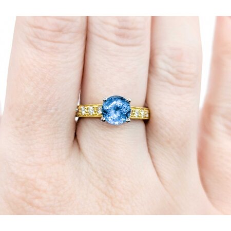 Ring Scott Kay .24ctw Round Diamonds 1.70ct Topaz 18ky/Platinum sz6.5 224110177