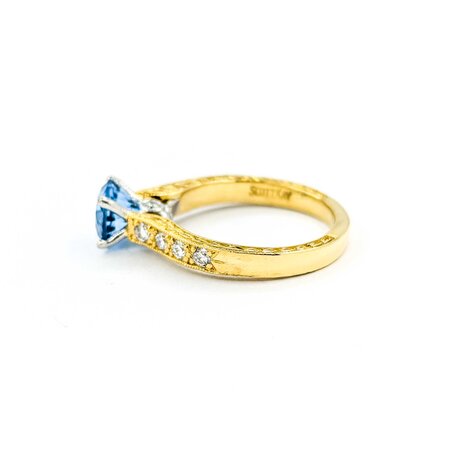 Ring Scott Kay .24ctw Round Diamonds 1.70ct Topaz 18ky/Platinum sz6.5 224110177