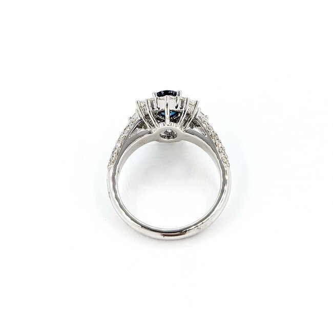 Ring 1.25ctw Round, Princess & Marquise Diamonds 1.02ct Sapphire 18kw sz6 124110163