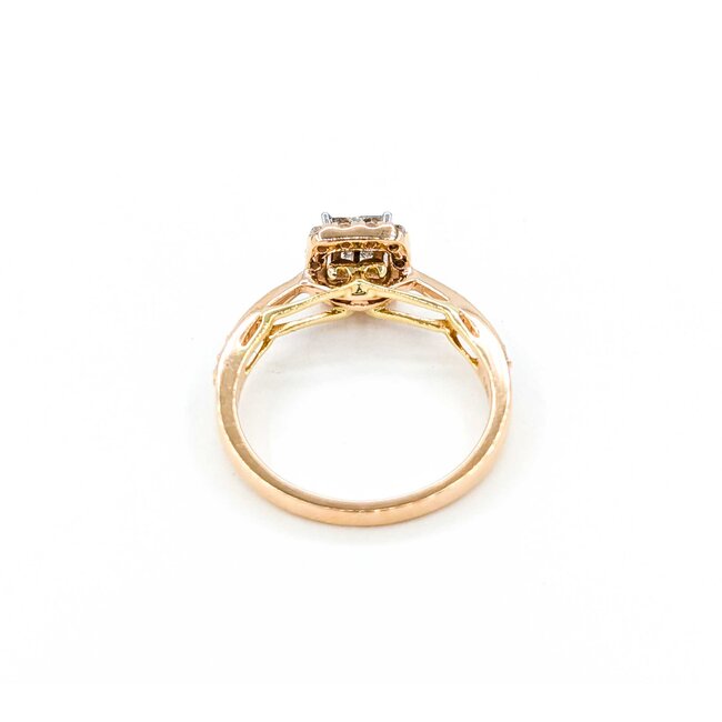 Ring Engagement .58ctw Princess & Round Diamonds 14kr sz7 124110303