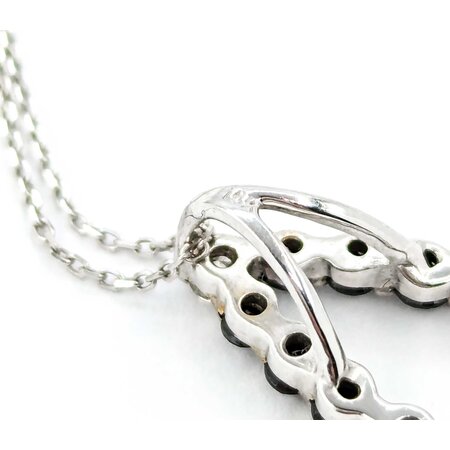Pendant Tear Drop 1.02ctw Round Black & White Diamonds 14kw 124111001