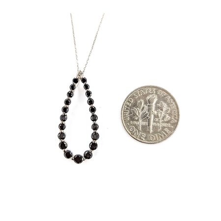Pendant Tear Drop 1.02ctw Round Black & White Diamonds 14kw 124111001