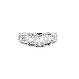  Ring Engagement 2.0ctw Emerald/Princess Diamond 14kw sz6.5 224110304